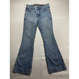 Wrangler Retro Women's Flare Leg Blue Denim Jeans - Size 27x32 (28x30.5)